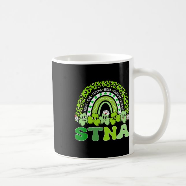 Stna St. Patrick's Day Regenbogen Boho Retro Krank Kaffeetasse (Rechts)