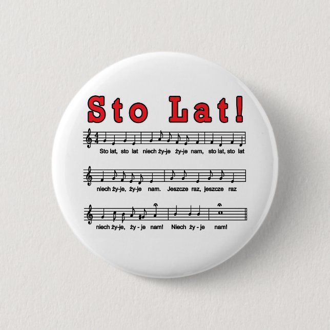 Sto Lat! Lied-Knöpfe Button (Vorderseite)