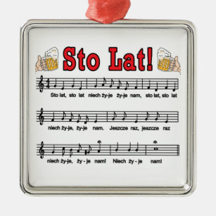 Sto Lat! Lied mit den Bier-Tassen Ornament Aus Metall