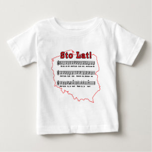 Sto Lat! Lied-polnische Karte Baby T-shirt