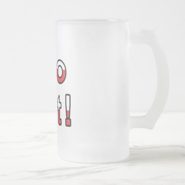 Sto Lat polnische Flagge Mattglas Bierglas (Rechts)