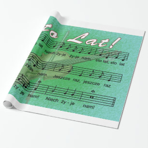 Sto Lat Song mit Fiddle Geschenkpapier