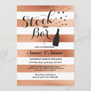 Stock Bar Stripe Bronze Couple's Party laden Einladung