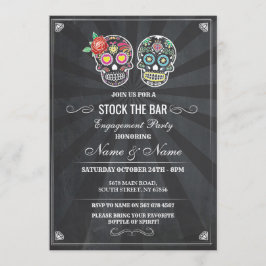 Stock Bar Sugar Skulls Halloween Chalk Invite Einladung