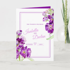 Stock Blume lila Aquarellkunst Hochzeit Programm