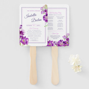 Stock Blume lila Hochzeitsprogramm in Aquarellfarb Fächer