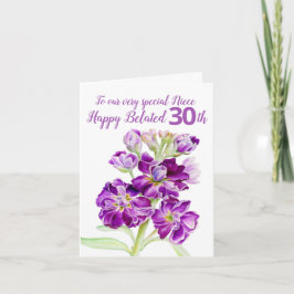 Stock Blume lila Nichte am 30. Geburtstag Karte