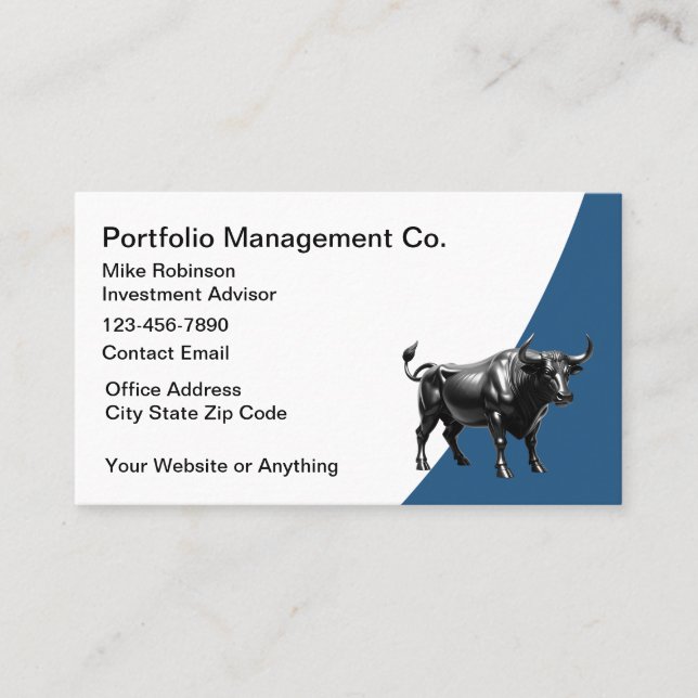 Stock Broker Investment Advisor Business Cards Visitenkarte (Vorderseite)