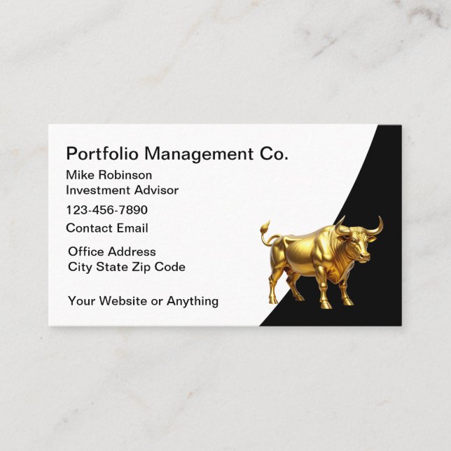 Stock Broker Investment Advisor Business Cards Visitenkarte (Vorderseite)