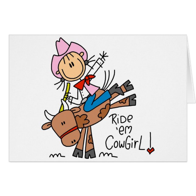 Stock-Cowgirl, das Stiert-shirts und -geschenke (Vorderseite (Horizontal))