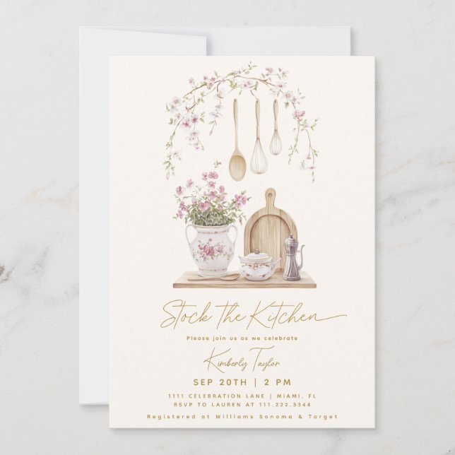 Stock Das Brautparty der Küche Einladung (Vorderseite)
