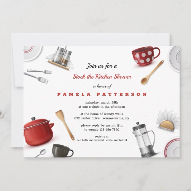 Stock das KüchenBrautparty Einladung (Vorderseite)