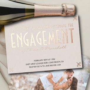 Stock die Bar Engagement Party Luxus-Rose Gold Folieneinladung