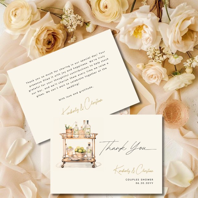 Stock die Dusche der Bar Cart Couples Dankeskarte (Von Creator hochgeladen)