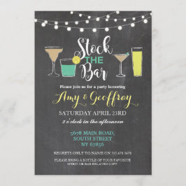 Stock die Dusche des Bar Chalk Party Couple Einladung