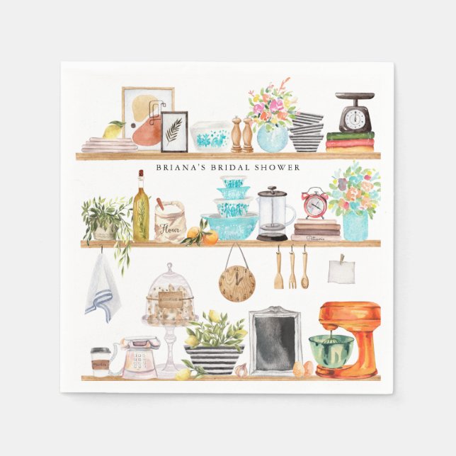 Stock die Küche Brautparty Personalisiert Serviette (Vorderseite)