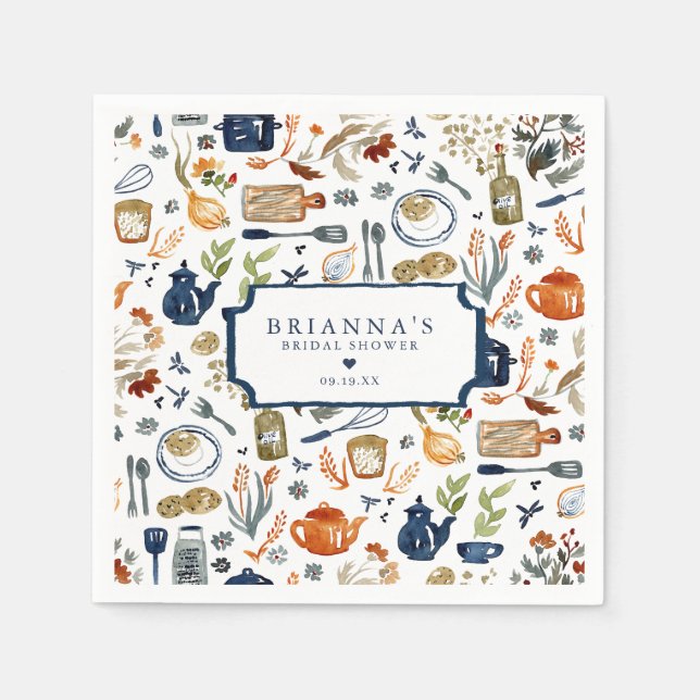 Stock die Küche Brautparty Personalisiert Serviette (Vorderseite)