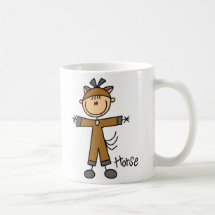 Stock-Figur im Pferdekostüm Becher Tasse