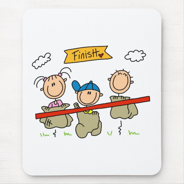 Stock-Figur-Sackhüpfen Mousepad (Vorne)