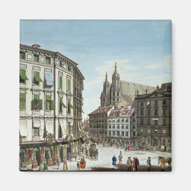 Stock-im-Eisen-Platz, mit St. Stephans Magnet (Vorne)