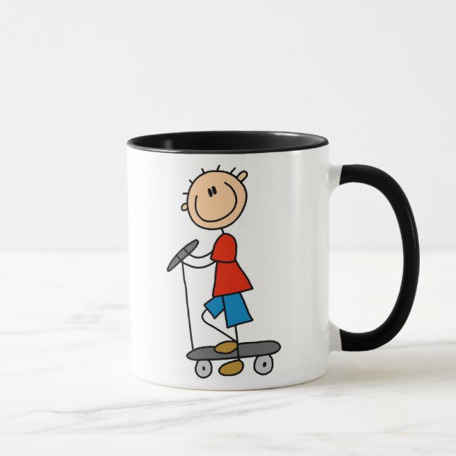 Stock-Junge auf Roller Tasse (Rechts)