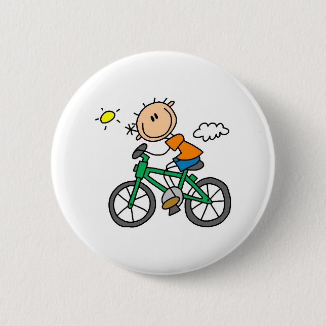 Stock-Jungen-Reitfahrrad Button (Vorderseite)