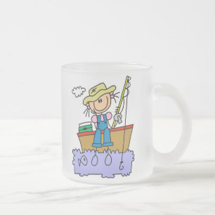 Stock-Mädchen-Fischen Mattglastasse