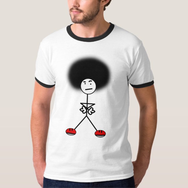 Stock-Mann mit einem Afro T-Shirt (Vorderseite)