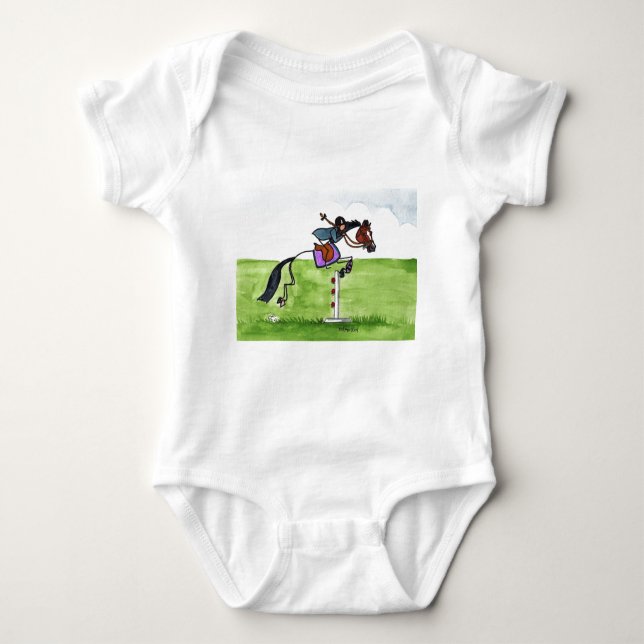 STOCK-PFERDponyShowjumping Baby Strampler (Vorderseite)