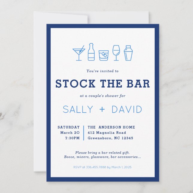 Stock The Bar Couple's Shower Invitation (Vorderseite)