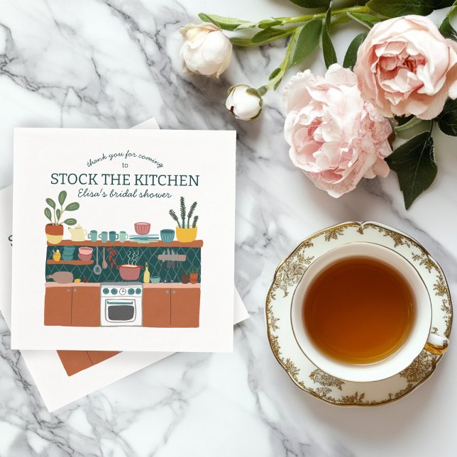 STOCK THE KITCHEN Brautparty Süß INDIVIDUELL Serviette (STOCK THE KITCHEN Bridal Shower Cute CUSTOM Napkins
)