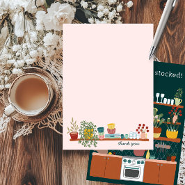 STOCK THE KITCHEN Bridal Shower CUSTOM Cute Dankeskarte