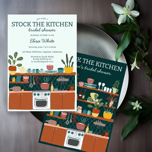 STOCK THE KITCHEN Bridal Shower Cute CUSTOM Einladung (STOCK THE KITCHEN Bridal Shower Cute CUSTOM Invitation
)
