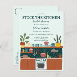 STOCK THE KITCHEN Bridal Shower Cute CUSTOM Einladungspostkarte