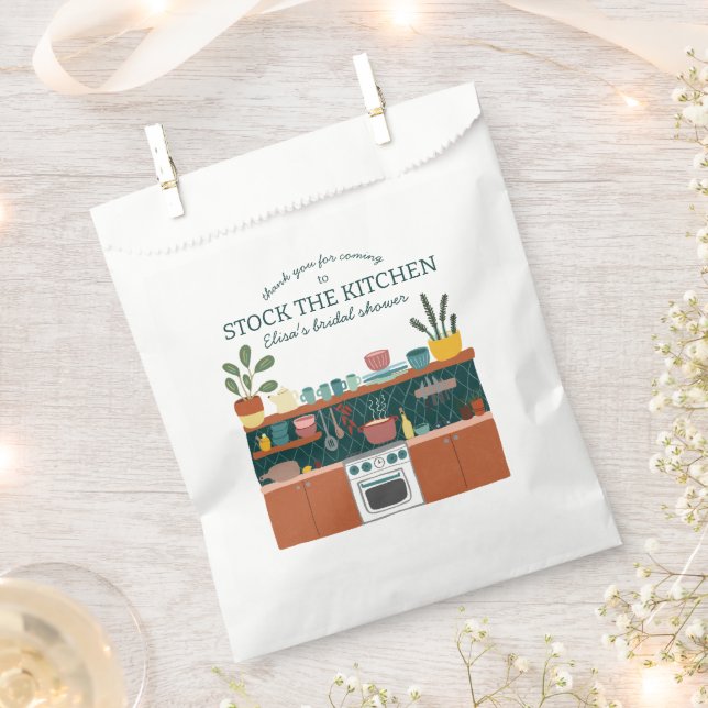 STOCK THE KITCHEN Bridal Shower Cute CUSTOM Geschenktütchen (Ausgeschnitten)