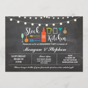 Stock The Kitchen Engagement Party Paare Dusche Einladung