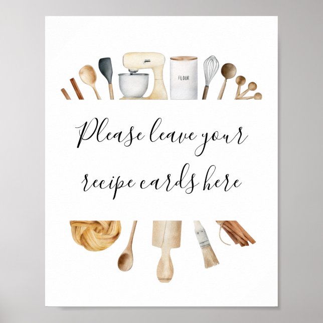 Stock the Kitchen Leave Your Recipe Cards Here Poster (Vorne)