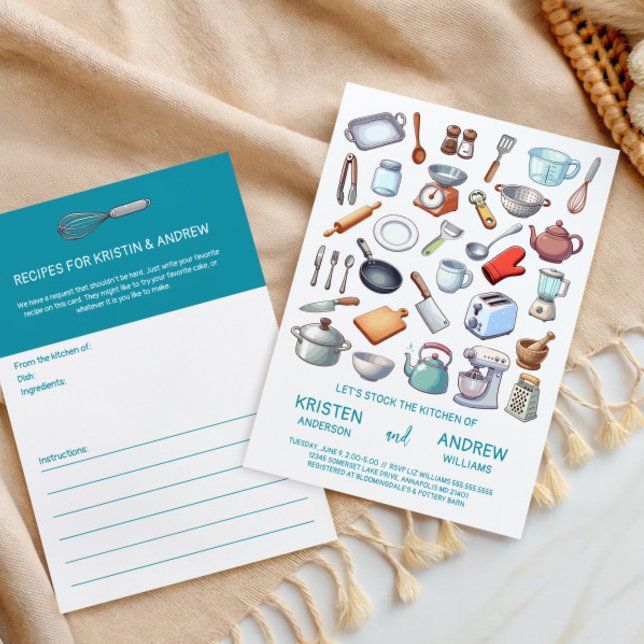 Stock the Kitchen Modern Couples Wedding Shower Einladung (Von Creator hochgeladen)