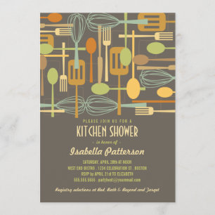 Stock the Kitchen Retro Style Brautparty Einladung