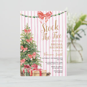 Stock The Tree Weihnachten Rosa Schleife Brautdusc Einladung