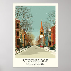 Stockbridge MA Vintag Main Street Fall Art fallwei Poster