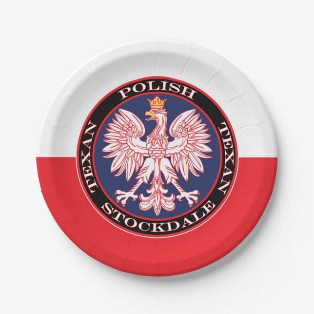 Stockdale Round Polish Texan Pappteller (Vorderseite)