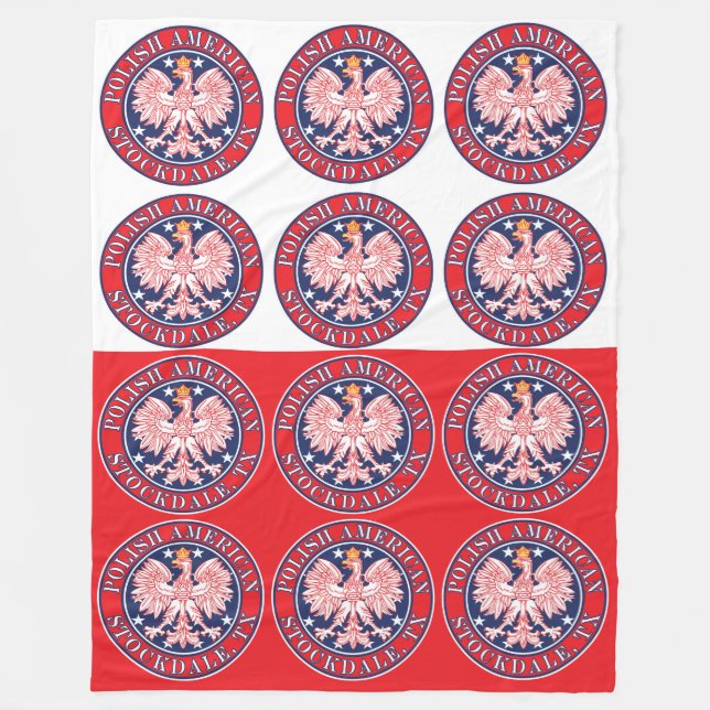 Stockdale Texas Polnischer Adler Fleecedecke (Vorderseite)