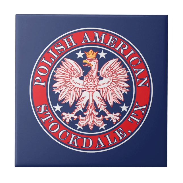 Stockdale Texas Polnischer Adler Fliese (Vorderseite)