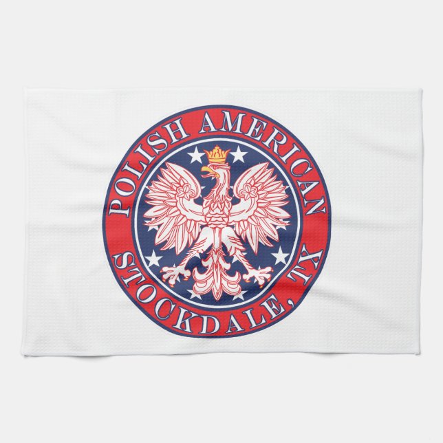 Stockdale Texas Polnischer Adler Geschirrtuch (Horizontal)