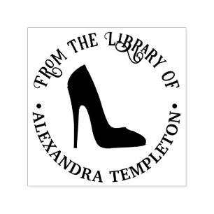 Stöckelschuh der Frau Bibliotheksbuch Name Permastempel