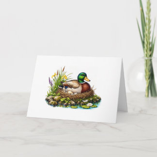 Stockente auf Nest Karte