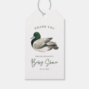 Stockente-Enten-Baby-Party geschlechtsneutral Grün Geschenkanhänger