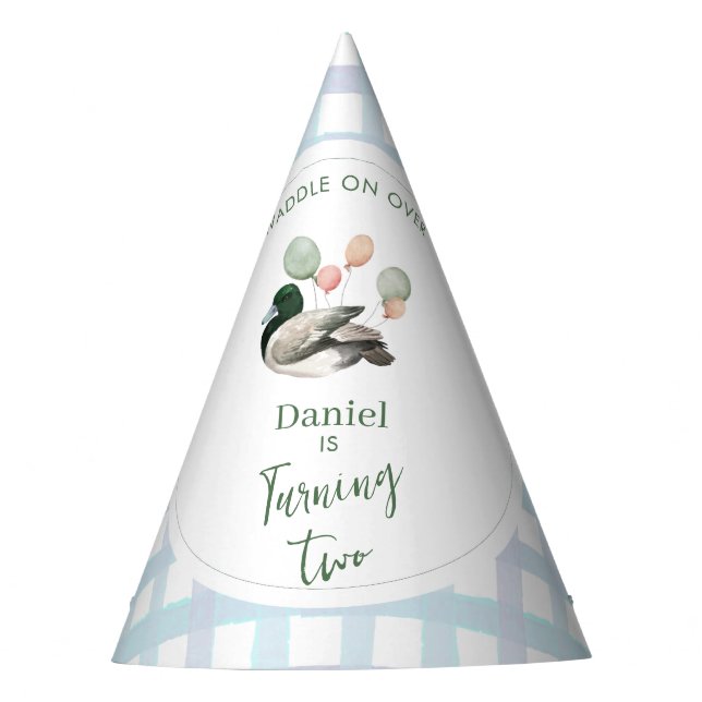 Stockente Glückliche Ente Geburtstag jedes Alter Partyhütchen (Vorderseite)