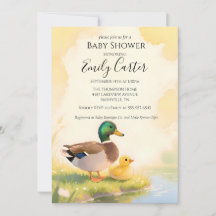 Stockente mit Küken Baby Shower